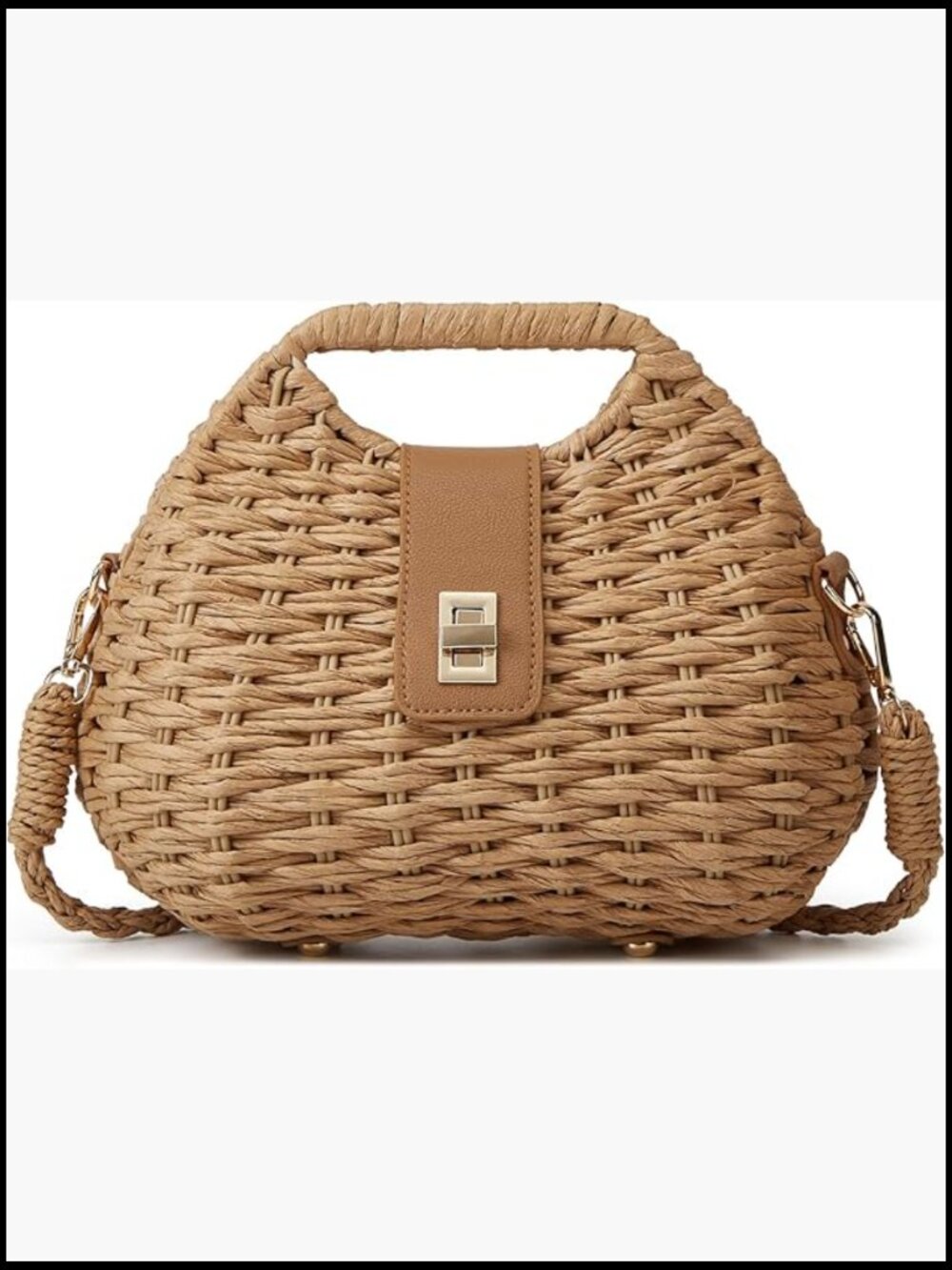 Straw Dumpling Bag Rattan Crossbody Woven Handbag Summer Beach Shoulder Purse